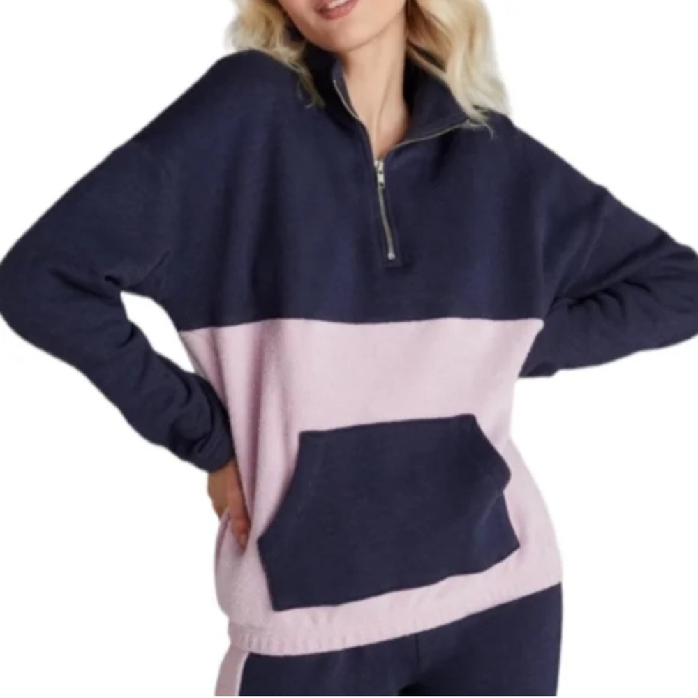 Wildfox Quarter Zip Flence Pullover Drop Shoulder and Jogger Pants